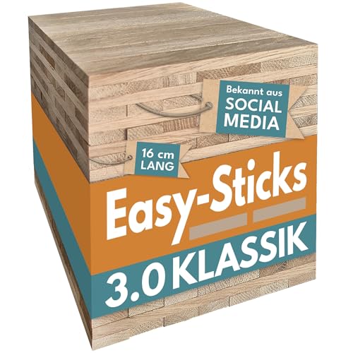 Bastelholz Eiche Easy-Sticks 3.0 16 cm Eiche – 160 Stück – OHNE Klebeband – Hölzchen für DIY Projekte und Deko – Hölzer zum Bauen und Verkleiden