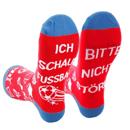 ZoeWei Lustige Fußball Socken, Fussball Fanartikel Geschenke für Männer Fussball Geschenke Jungen Fussball Socken Weihnachtsgeschenke für Männer Teenager Jungen Fußballliebhaber