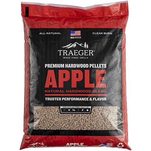 Traeger Grills Apple 100% Naturholzpellets für Smoker und Pelletgrills, BBQ, Backen, Braten und Grill, 9 kg Beutel