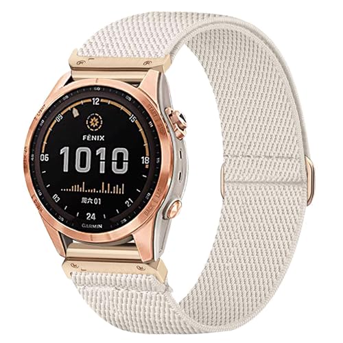 CUNUJIX Elastisch Nylon Armband Ersatz für Garmin Fenix 8 43mm/Fenix 7S / Fenix 6S / Fenix 5S / epix Pro 42mm, 20mm Quickfit Dehnbare Loop Gewebe Ersatzband für Garmin Approach S70 42mm Damen Herren