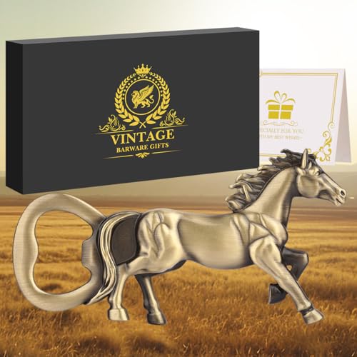 LULLEA Pferde Flaschenöffner, Personalisierte Geschenke für Pferdeliebhaber, Pferd Bier Geschenke Weihnachts Geschenk Geburtstagsgeschenke für Männer Frauen,Pferde Zubehör Geschenke, mit Geschenkbox