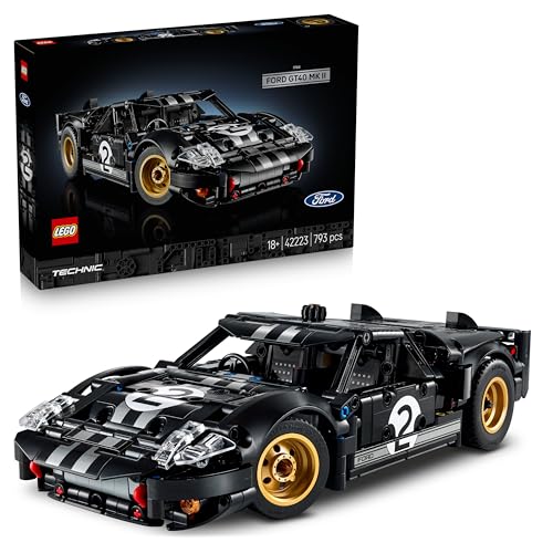 LEGO Technic 1966 Ford GT40 MKII Rennwagen - Bauset für Erwachsene - Modellauto zum Sammeln mit Lenkung und V8-Motor - Rennauto zum Ausstellen und Spielen - Geschenk für Männer und Frauen - 42223
