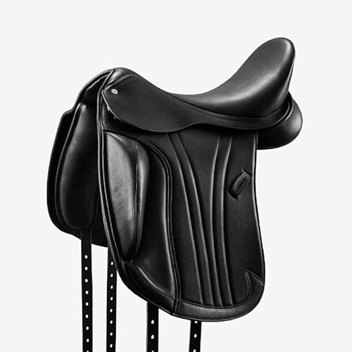 EQUIEMPRESS Englischer Springsattel aus hochwertigem Leder für Pferde komfortabler Stabiler Reitsattel für Springreiten Training und Turniere (17.5 inches)