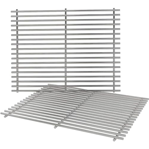 GFTIME 49,5 x 33cm 7528 Grillrost Edelstahl für Weber Genesis E-310/320/330, S-310/320/330 (2007-2016), Nicht passend für Genesis II/LX E310/340, 2 Stücke