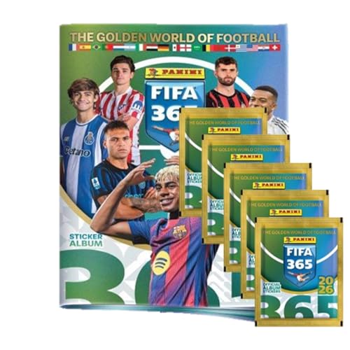Panini FIFA 365 2026 Stickerkollektion | Starter Bundle | Album + 5 Stickertüten | Offizielles Panini Sammelalbum zur neuen Saison 2026 | Perfekter Einstieg für Sammler & Fußballfans