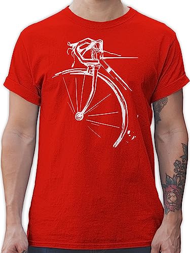 T-Shirt Herren - Bekleidung Radsport - Fahrrad Geschenk Rennrad I Radfahren Geschenk - XL - Rot - fahrradliebhaber Radsport-Bekleidung Bike Rad Tshirt Cycling Shirt Men Radfahrer Bicycle tishrt