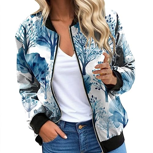 Lange Jacke Damen Sommer - Damen-T-Shirt mit Langen Ärmeln, modischem Aufdruck, lockeres Oberteil Frühling Mantel Damen