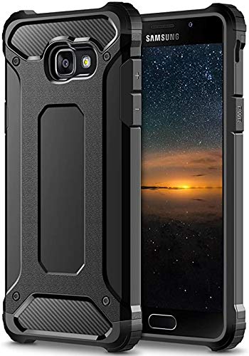 Coolden Samsung Galaxy A3 2017 Hülle, Premium [Armor Serie] Outdoor Stoßfest Schutzhülle Tough Silikon + Hard Bumper 4 Air Cushion Ecken Militärstandard Handyhülle für Samsung Galaxy A3 2017(Schwarz)