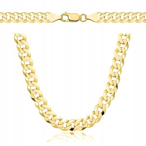 Amar Luxury ketten für herren gold 925/585 14k, kette herren - halskette herren, panzerkette herren 925 silber mit gold 14k, königskette- herren schmuck, italienische Qualität (60 cm, 6,5 mm)