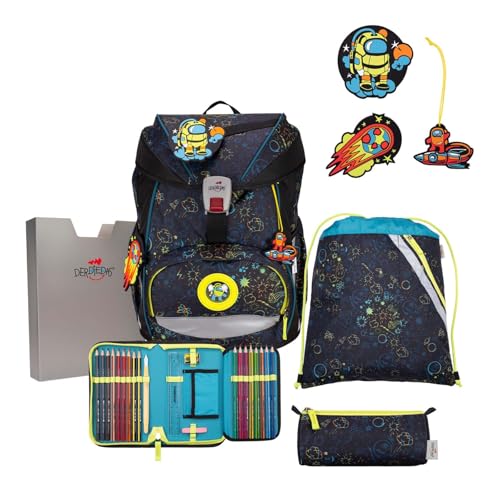 DerDieDas ErgoFlex Exklusiv LED Schulranzenset 5-teilig Crazy