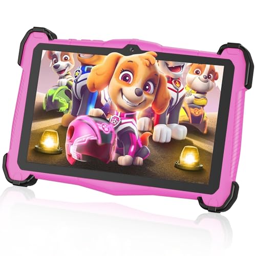 EagleSoar Kinder Tablet 7 Zoll Android 15, Tablet Kinder mit 10GB RAM+64GB ROM+TF 1TB, Kindersicherung, iWAWA, Octa-Core, 4000mAh, 2.4G/5G WiFi, BT 5.0 Kids Tablet（Rosa）