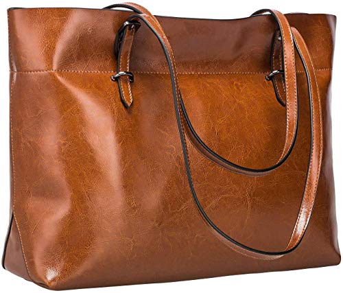 S-ZONE Damen Handtasche Rindspalt Leder Schultertasche Umhängetasche Große Shopper Tote Beutel