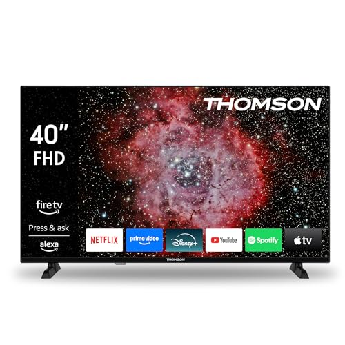 THOMSON 40 Zoll (100 cm) Full HD LED Smart TV mit Fire TV, Alexa Sprachsteuerung, AirPlay, Wi-Fi, HDR10, Dolby Audio, Bluetooth 5.0, Triple Tuner (Kabel/Satellit/Antenne), HDMI, USB, CI+, 40FF2S34