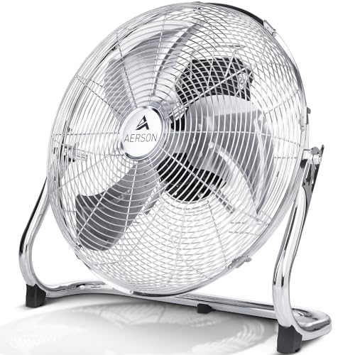 TRESKO AERSON Bodenventilator 30cm | Windmaschine mit 3-Leistungsstufen 55W | Standventilator Ventilator | hoher Luftdurchsatz | robuste Metallausführung | Neigungswinkel ca. 110 Grad