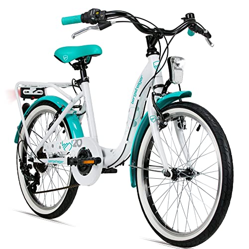 Bergsteiger Atlantis 20, 24 Zoll Kinderfahrrad, geeignet für 6,7, 8, 9, 10, 11 Jahre, StVZO, Schaltung, Mädchen-Fahrrad mit Dynamo-Licht