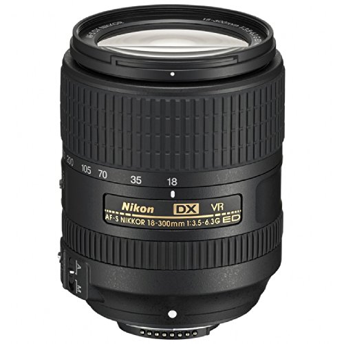 Nikon 2216 AF-S DX 18-300 mm 1:3,5-6,3G ED VR Reisezoom-Objektiv (inkl. LC-67 Frontdeckel und LF-4 Rückdeckel, bildstabilisiert) Schwarz