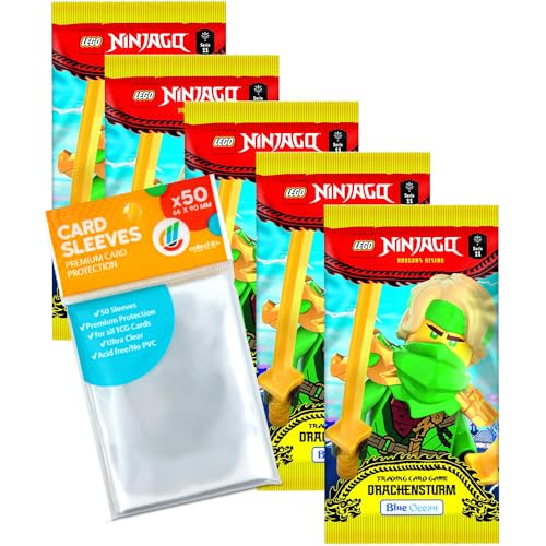 Bundle mit Lego Ninjago Serie 11 Trading Cards - 5 Booster + Exklusive Collect-it Hüllen