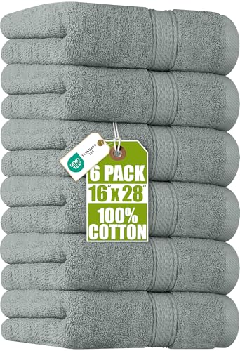 Utopia Towels - Handtücher Set aus Baumwolle - 100% Baumwolle ultraweich und sehr saugfähig, 41x71 cm - 6er Pack (Kühl Grau)
