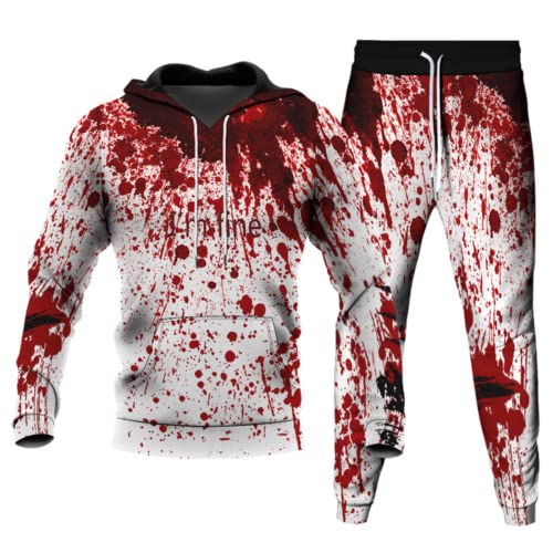 ATZTD Halloween-Jogginganzug für Herren mit Hose und Kapuzenpullover, Trainingsanzug, unisex, Halloween2, Größe 2XL
