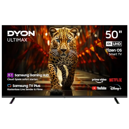 DYON ULTIMAX 50U-TI – 50 Zoll (126 cm) 4K Ultra-HD Smart TV mit Samsung Tizen OS, Triple Tuner (DVB-C/-S2/-T2), Samsung Smart & Gaming Hub, Prime Video, Netflix, Disney+ [2025]