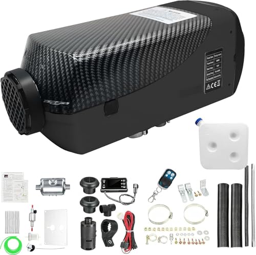 Jacgood Diesel Standheizung 12V 5-8KW | Luft-Dieselheizung mit LCD-Display & Fernbedienung | Schnelles Aufheizen für Wohnmobil, LKW, Boot, Bus & Camper (5KW Schwarz)