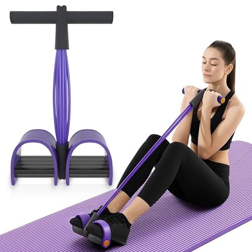 Bauchtrainer, Sit Up Trainingsgeräte Bodybuilding Expander Ganzkörpertrainer für Zuhause 6 Tubes Elastische Zugseil Multifunktions Leg Exerciser für Fitness Abnehmen Training Yoga
