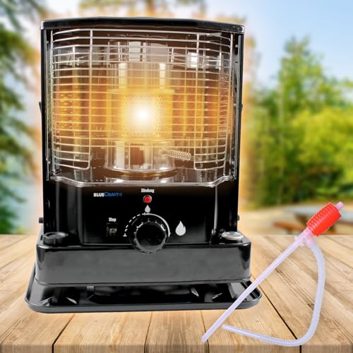 BlueCraft Petroleumofen Heizung ZT-85 inklusive Handpumpe für Petroleum L | Dochtofen | Camping-Heizung | Notheizung ohne Strom
