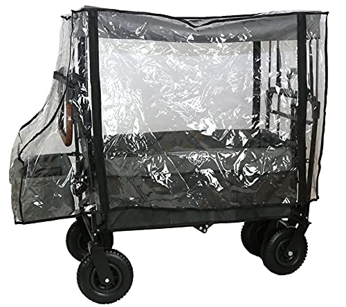 Bollerwagen Regenschutz Regenverdeck Universal Passend Für Handwagen Mit Dach aus PEVA Umweltfreundlich Recyclebar PVC und Phtalat frei