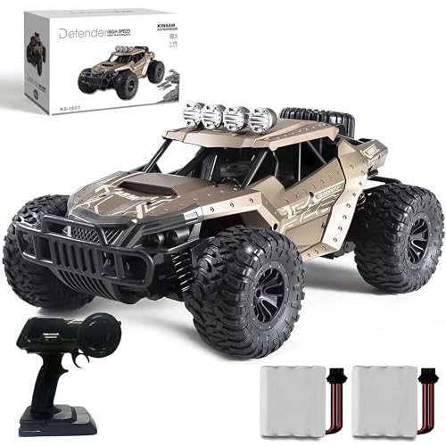 KINSAM Ferngesteuertes Auto für Draußen,2AKKU 1500 Mah 1/16 Rc Auto Offroad ab 6 8 10 Jahre,Volles Proportional 25 KM/H,90min Play, RC Monstertruck Buggy,Rc Car Kinder [Revolutionäre Version 2025]