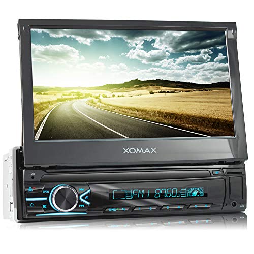 XOMAX XM-V746 Autoradio mit Mirrorlink I 7 Zoll / 18 cm Touchscreen I Bluetooth Freisprecheinrichtung I RDS I SD, USB, AUX I Anschlüsse für Front- und Rückfahrkamera und Lenkradfernbedienung I 1 DIN