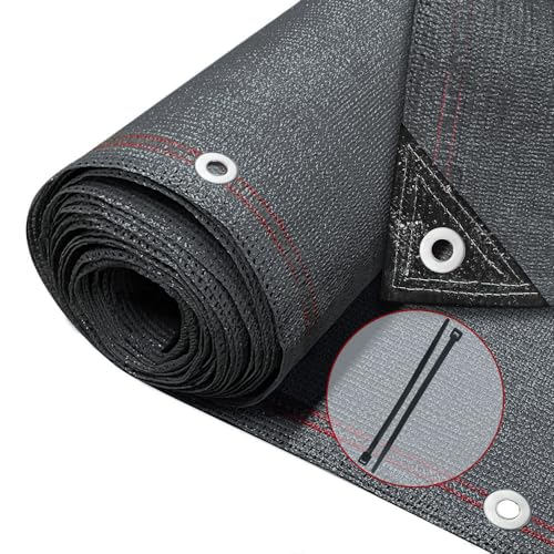 VOUNOT® Zaunblende 1.8×10m, Sichtschutz Zaun 230 g/m² HDPE Schattiernetz, Windschutz UV-resistent Reißfest, 95% Beschattungsgrad, mit Löcher und Kabelbinder, Anthrazit
