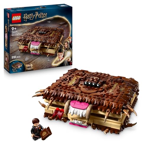 LEGO Harry Potter Beißendes Monsterbuch der Monster – Interaktives Spielzeug mit Rückziehmotor und beißendem Mund – mit Neville Longbottom Mini-Figur – Geschenk für Kinder, Harry Potter Fans – 76449