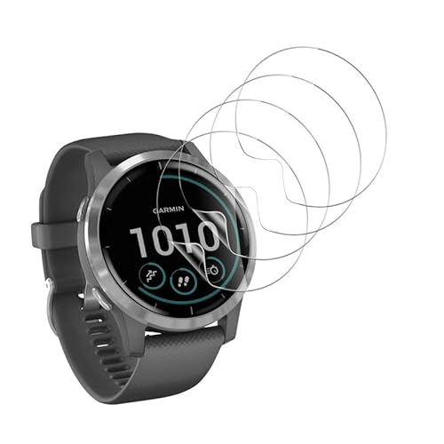 Banuyaw für Garmin Vivoactive 4 Schutzfolie, für Displayschutz Garmin Vivoactive 4 Folie, 4 Stück Weich TPU Schutzglas Panzerfolie, mit Sensitive Touch Panzer Schutz Glas