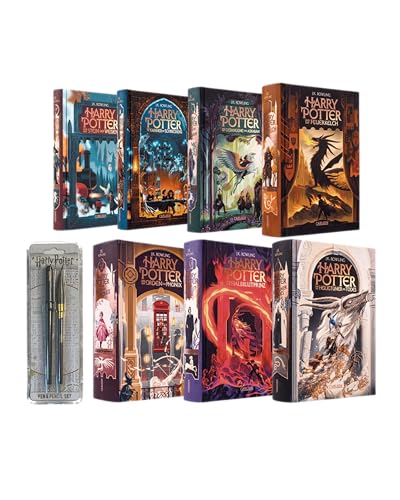 Harry Potter – Die komplette Saga (Bände 1–7) in der Neuauflage + Quidditch Stift- & Bleistift-Set