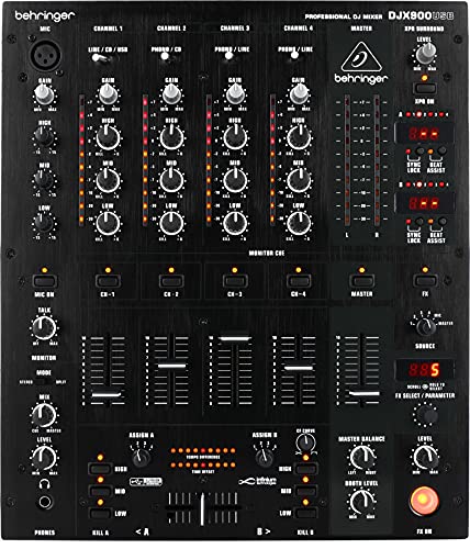 Behringer PRO MIXER DJX900USB Professioneller 5-Kanal-DJ-Mixer mit INFINIUM „kontaktlosem“ VCA-Crossfader, fortschrittlichen Digitaleffekten und USB/Audio-Schnittstelle