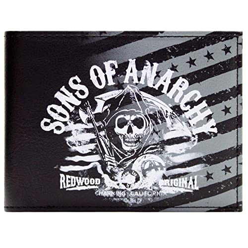 Fox Sons of Anarchy Redwood Geldbörse Bi-fold Id & Kartenhalter, Schwarz