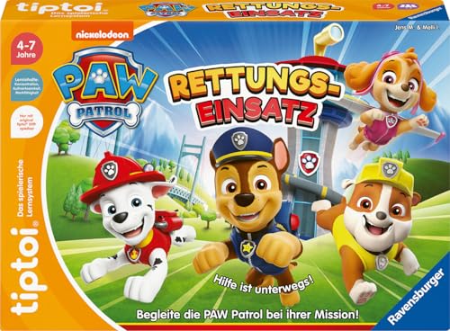 Ravensburger tiptoi Spiel 00202 - PAW Patrol Rettungseinsatz - Lernspiel ab 4 Jahren, lehrreiches Lizenzspiel für Jungen und Mädchen, für 1-4 Spieler