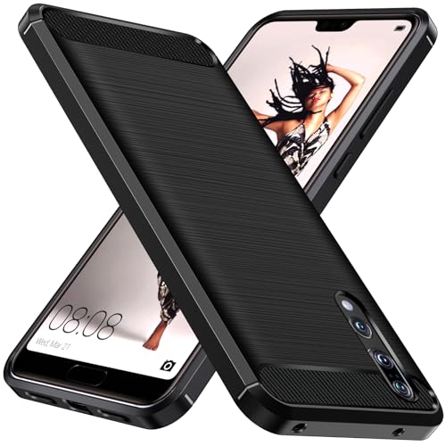 ivoler Silikon Hülle für Huawei P20 Pro, [Militärischer Schutz] Stoßfest Handyhülle, Dünne Weiche Flexible TPU Kratzfest Schutzhülle Anti-Fingerabdruck Case Cover, Schwarz