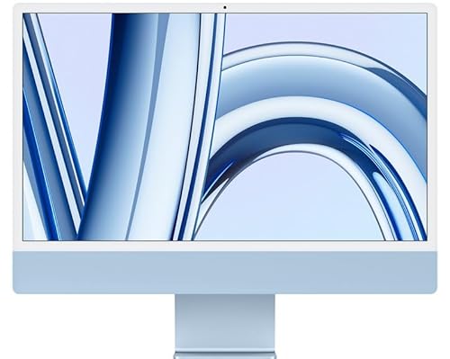 2023 Apple iMac mit Apple M3 Chip mit 8-Core CPU und 10-Core GPU (24-zoll, 8GB RAM, 256GB SSD Kapazität, 2 Anschlüsse) Blau (Generalüberholt)