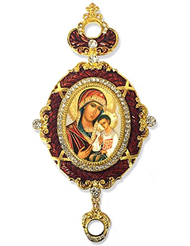 Religious Gifts K nigskette Russische Ikone Anh nger Madonna und Kind Christus Jesus 5 3/10,2 cm