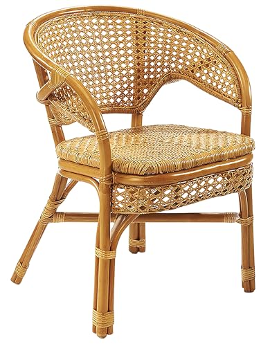 Kobolo Stuhl Rattanstuhl Sessel Rattansessel -Nimes- mit Wiener Geflecht - Natur