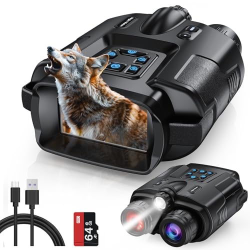 Haokoo 4K Nachtsichtgerät Profi - 600m Nachtsicht, 8-Fach Zoom, 3-Stufen Infrarot, 5000mAkku, IP65 wasserdicht, 3