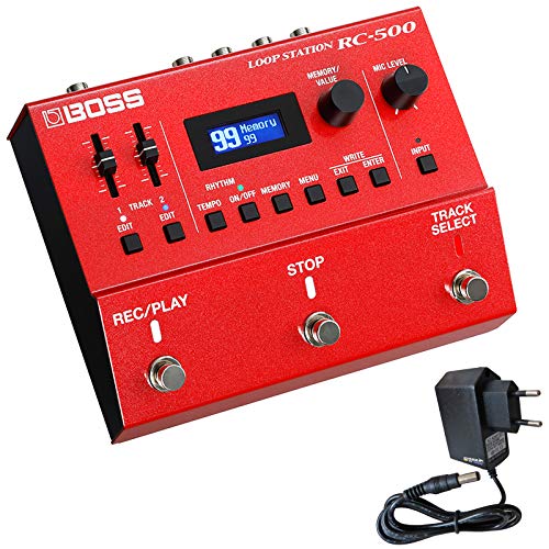 Boss RC-500 2-Spur Loop Station Looper Effekt Pedal + keepdrum 9V Netzteil