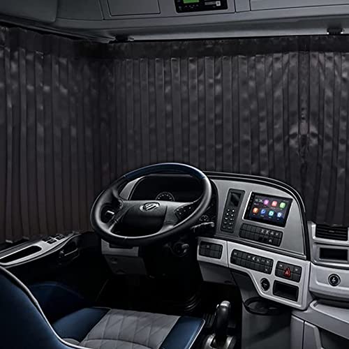 ZATOOTO Vorhänge für LKW 2 Stück, LKW Gardinen Schwarz, Vorhangfalten, Jalousien zum Schlafen im Auto, Blackout-Sonnenlicht, Privatsphäre, Breite 94,4 x Länge 35,4 Zoll (240 x 90 cm), Haken Enthalten