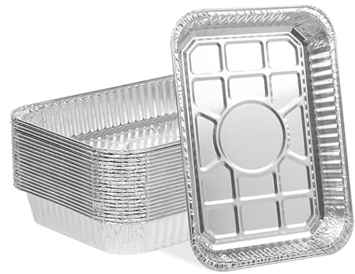 35er-Pack Abtropfschalen für Weber, Grillzubehör für Weber Spirit, Genesis, Traveler, Q-Serie, Einweg-Aluminiumfolien-Fettschaleneinlagen, 21,6 x 15,2 cm