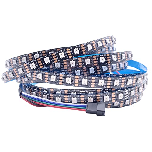 TOPXCDZ APA102 Smart LED-Pixel-Streifen, 5 m/Lot, DC 5 V, 30/60 LEDs/Pixel/m, Daten und Uhr separat, IP30/IP65/IP67; SK9822 LED-Streifen (5 m 60 LED/M, schwarze PCB IP30)
