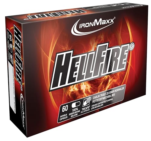 IronMaxx Hellfire - 60 Tricaps, mit Extrakten aus Weidenrinden, Pfeffer, Schwarzbohnen & Grapefruit, Perfekte Ergänzung in der Diätphase