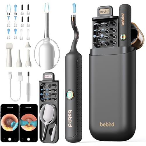 BEBIRD Ohrenschmalz Entferner Otoskop, 1920P HD Flexibler Ohrreiniger kamera mit Pinzette, Ohrenreiniger Kamera mit Ersatzspitzen für Ohren/Nasen/Hals-Untersuchungen,Otoskop Ohr für Erwachsene,Kinder