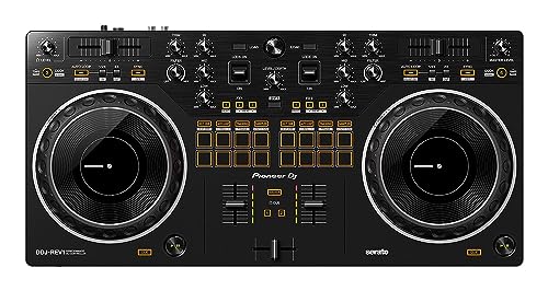 Pioneer DJ - DDJ-REV1 2-Kanal-Profi-DJ-Controller im Scratch-Stil für Serato DJ Lite (schwarz) mit USB-Kabel.