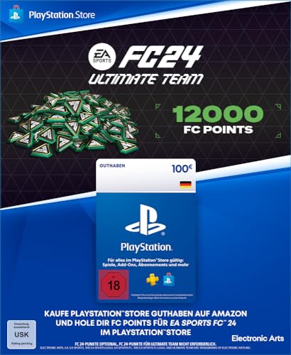 100€ PlayStation Store Guthaben für EA SPORTS FC 24 Ultimate Team 12000 FC Points Deutsches PSN Konto